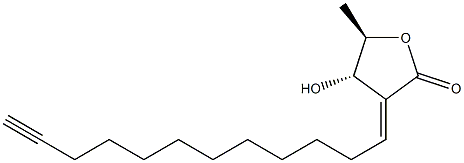 4α-Hydroxy-5β-methyl-3-[(E)-dodecan-11-yn-1-ylidene]-4,5-dihydrofuran-2(3H)-one 结构式