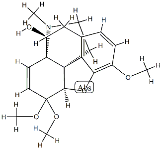 (13β,14β)-7,8-Didehydro-4,5α-epoxy-3,6,6-trimethoxy-17-methylhasubanan-9α-ol 结构式