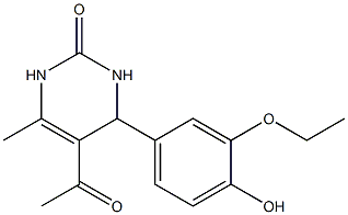 2(1H)-Pyrimidinone,5-acetyl-4-(3-ethoxy-4-hydroxyphenyl)-3,4-dihydro-6-methyl-(9CI) 结构式