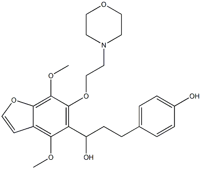4,7-Dimethoxy-α-[2-(4-hydroxyphenyl)ethyl]-6-[2-(4-morpholinyl)ethoxy]-5-benzofuranmethanol 结构式