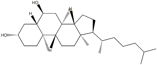 (17α,20S)-5α-Cholestane-3β,6α-diol 结构式