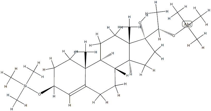 (20S)-3β,20-Bis(trimethylsilyloxy)pregn-4-en-17-ol 结构式