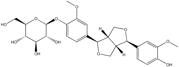 松脂醇-4-O-BETA-D-吡喃葡萄糖苷 结构式