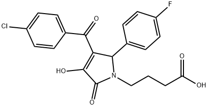 4-[3-(4-chlorobenzoyl)-2-(4-fluorophenyl)-4-hydroxy-5-oxo-2,5-dihydro-1H-pyrrol-1-yl]butanoic acid 结构式