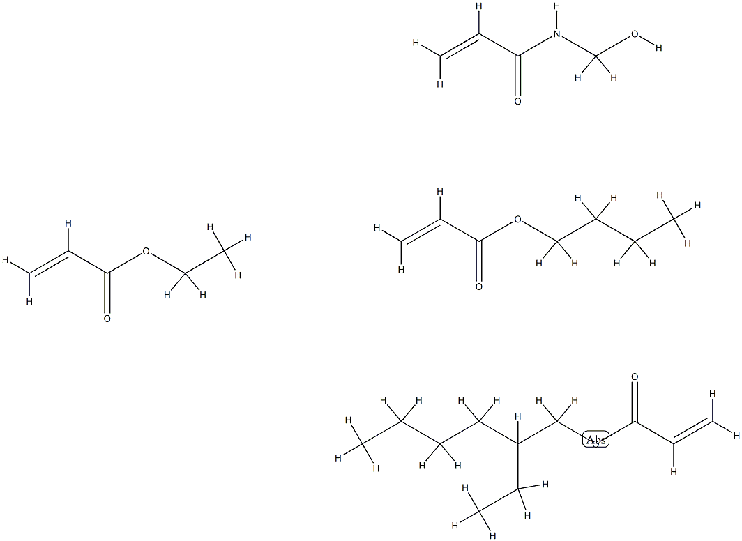 丙烯酸丁酯、丙烯酸-2-乙基己酯、丙烯酸乙酯和N-(羟甲基)-2-丙烯酰胺的聚合物 结构式