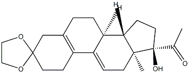 17-羟基-19-去甲孕甾-5(10),9(11)-二烯-3,20-二酮环-3-乙二醇缩醛 结构式