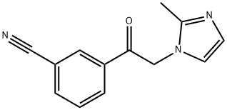 3-(2-(2-甲基-1H-咪唑-1-基)乙酰基)苯甲腈 结构式