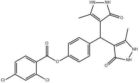 4-[bis(5-hydroxy-3-methyl-1H-pyrazol-4-yl)methyl]phenyl 2,4-dichlorobenzoate 结构式