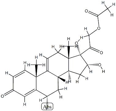 6α-Fluoro-16α,17,21-trihydroxypregna-1,4,9(11)-triene-3,20-dione 21-Acetate 结构式