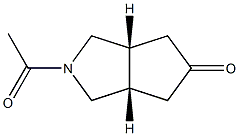 Cyclopenta[c]pyrrol-5(1H)-one, 2-acetylhexahydro-, (3aR,6aS)-rel- (9CI) 结构式