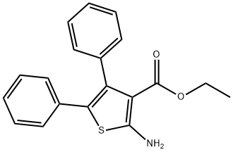 2-氨基-4,5-二苯基噻吩-3-羧酸乙酯 结构式