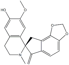 (7S)-3',4',6,8-Tetrahydro-7'-methoxy-2'-methyl-6-methylenespiro[7H-indeno[4,5-d]-1,3-dioxole-7,1'(2'H)-isoquinolin]-6'-ol 结构式