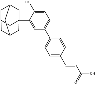 (2E)-3-(4'-羟基-3'-金刚烷-1-基[1,1'-联苯]-4-基)-2-丙烯酸 结构式