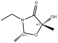 4-Oxazolidinone, 3-ethyl-5-hydroxy-2,5-dimethyl-, (2R,5R)-rel- (9CI) 结构式