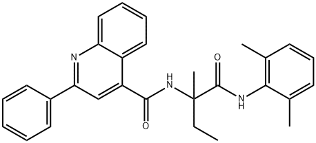 4-Quinolinecarboxamide,N-[1-[[(2,6-dimethylphenyl)amino]carbonyl]-1-methylpropyl]-2-phenyl-(9CI) 结构式