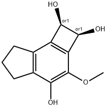 1H-Cyclobut[e]indene-1,2,4-triol, 2,5,6,7-tetrahydro-3-methoxy-, (1R,2S)-rel- (9CI) 结构式