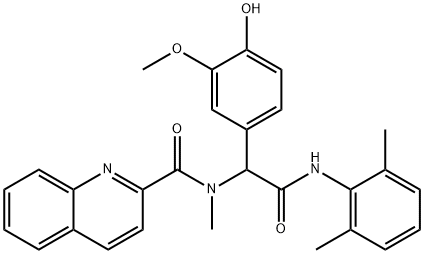 2-Quinolinecarboxamide,N-[2-[(2,6-dimethylphenyl)amino]-1-(4-hydroxy-3-methoxyphenyl)-2-oxoethyl]-N-methyl-(9CI) 结构式