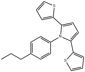 1-(4-丙基苯基)-2,5-二(2-噻吩基)-1<I>H</I>-吡咯 结构式