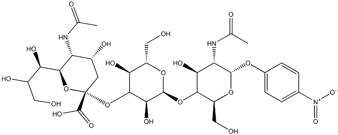 (2S,4S,5R,6R)-5-乙酰氨基-2-(((2S,3R,4S,5S,6R)-2-((((2R,3S,4R,5R,6S)-5-乙酰氨基-4-羟基-2-(羟甲基)-6-(4-硝基苯氧基)四氢-2H-吡喃-3-基)氧基)-3,5-二羟基-6-(羟甲基)四氢-2H-吡喃-4-基)氧基)-4-羟基-6-((1R,2R)-1,2,3-三羟丙基)四氢-2H-吡喃-2-羧酸 结构式