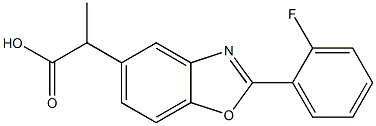 2-(2-Fluorophenyl)-α-methyl-5-benzoxazoleacetic acid 结构式