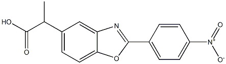 α-Methyl-2-(4-nitrophenyl)-5-benzoxazoleacetic acid 结构式