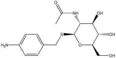 对氨基苯甲酰基-1-硫-2-乙酰氨基-2-脱氧-B-D-GLUCO 结构式