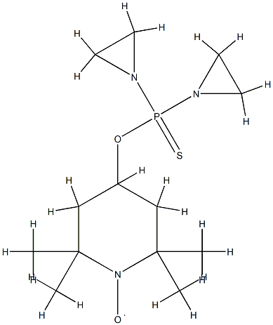 1-oxyl-2,2,6,6-tetramethyl-4-piperidyl-N,N,N',N'-bis(ethylene)phosphorodiamidothioate 结构式