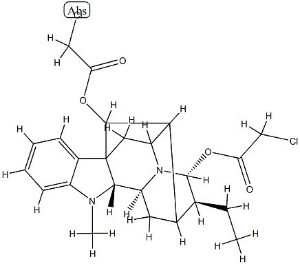 ajmalan-17(R),21alpha-diol bis(chloroacetate) hydrochloride 结构式