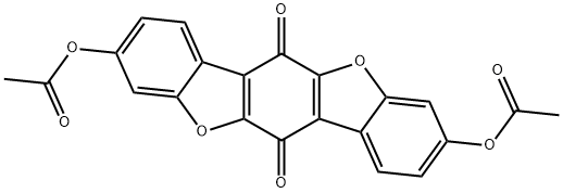 3,9-Bis(acetyloxy)benzo[1,2-b:4,5-b']bisbenzofuran-6,12-dione 结构式