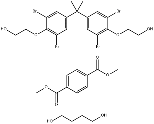 1,4-Benzenedicarboxylic acid, dimethyl ester, polymer with 1,4-butanediol and 2,2'-[(1-methylethylidene) bis[(2,6-dibromo-4,1-phenylene)oxy]]bis[ethanol] 结构式