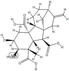 2β,3β-Dihydroxy-1β-methyl-8-methylenegibbane-1α,4aα,10β-tricarboxylic acid 结构式