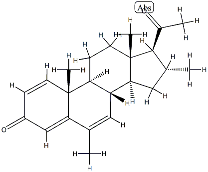 6,16α-Dimethyl-pregna-1,4,6-triene-3,20-dione 结构式