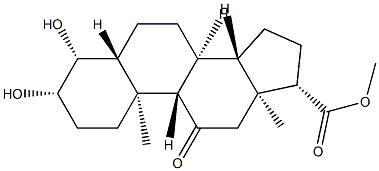 3β,4β-Dihydroxy-11-oxo-5α-androstane-17β-carboxylic acid methyl ester 结构式