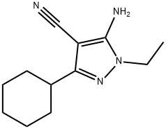 1H-Pyrazole-4-carbonitrile,5-amino-3-cyclohexyl-1-ethyl-(9CI) 结构式