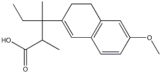 3,4-Dihydro-β-ethyl-6-methoxy-α,β-dimethyl-2-naphthalenepropionic acid 结构式