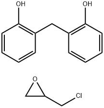 2,2'-亚甲基双苯酚与氯甲基环氧乙烷的聚合物 结构式