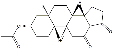 (8α,9β,10α,13ξ)-3β-Acetyloxy-5,14-dimethyl-5β-gonane-12,17-dione 结构式