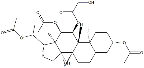 Pregnane-3β,11α,12β,14β,20-pentol 3,12,20-triacetate 11-hydroxyacetate 结构式