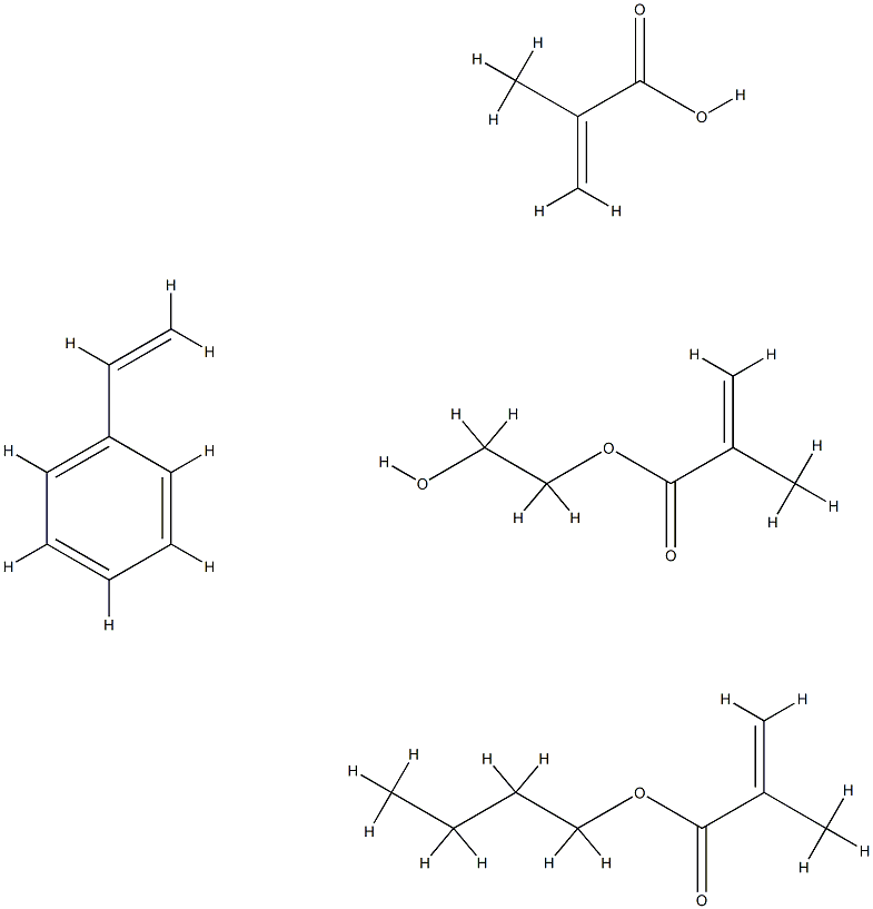 2-Propenoic acid, 2-methyl-, polymer with butyl 2-methyl-2-propenoate, ethenylbenzene, and 2-hydroxyethyl 2-methyl-2-propenoate 结构式