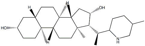 (22ξ,25ξ)-16,28-Seco-5α-solanidane-3β,16β-diol 结构式