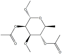Methyl 6-deoxy-2-O,4-O-diacetyl-3-O-methyl-α-L-mannopyranoside 结构式