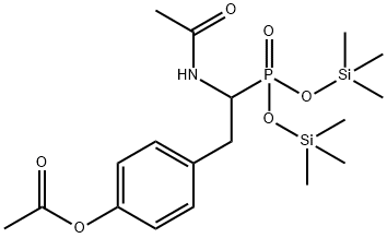 [α-(Acetylamino)-4-(acetyloxy)phenethyl]phosphonic acid bis(trimethylsilyl) ester 结构式