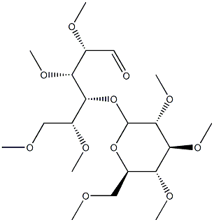 2-O,3-O,5-O,6-O-Tetramethyl-4-O-(2-O,3-O,4-O,6-O-tetramethyl-β-D-glucopyranosyl)-D-glucose 结构式