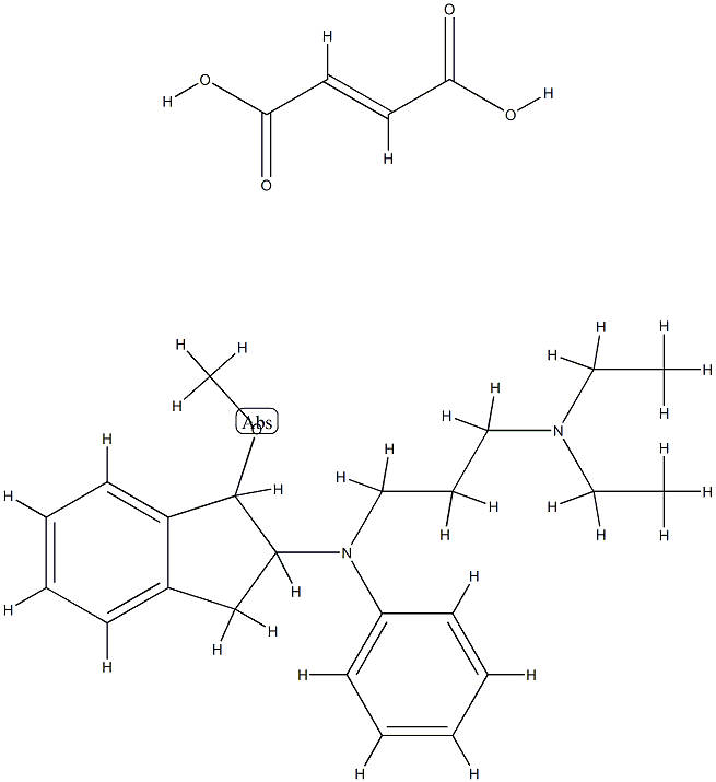 N-[(2,3-dihydro-1-methoxy-1H-inden-2-yl)-N',N'-diethyl-N-phenylpropane-1,3-bis(ylammonium) fumarate 结构式