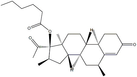 6α,16α-Dimethyl-17-[(1-oxohexyl)oxy]pregn-4-ene-3,20-dione 结构式