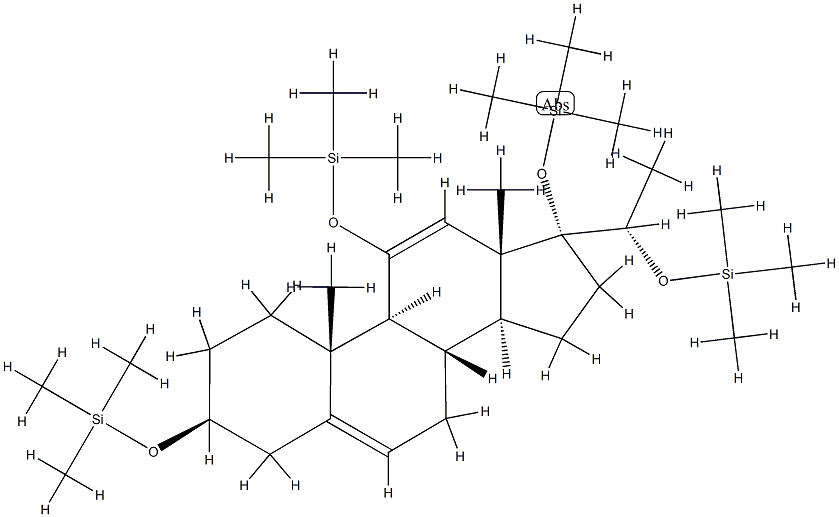 (20S)-3β,11,17,20-Tetrakis(trimethylsiloxy)pregna-5,11-diene 结构式