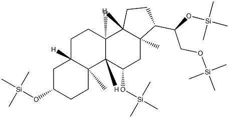 [[(20R)-5α-Pregnane-3β,11β,20,21-tetryl]tetra(oxy)]tetrakis(trimethylsilane) 结构式