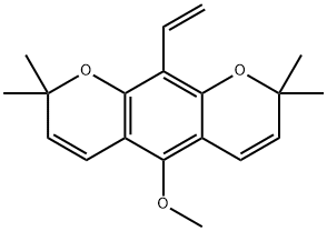 10-Vinyl-5-methoxy-2,2,8,8-tetramethyl-2H,8H-benzo[1,2-b:5,4-b']dipyran 结构式