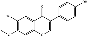 6-羟基-3-(4-羟基苯基)-7-甲氧基-4H-1-苯并吡喃-4-酮 结构式