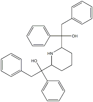 α,α'-Dibenzyl-α,α'-diphenyl-2,6-piperidinedimethanol 结构式